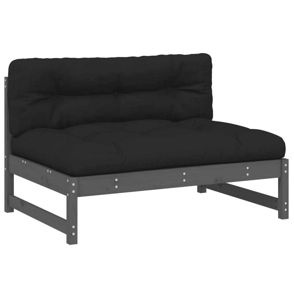 vidaXL midtermodul til sofa 120x80 cm massivt fyrretræ grå