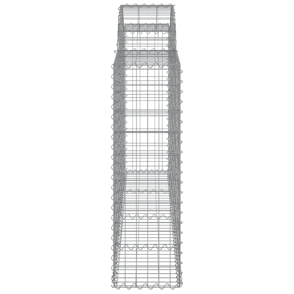 vidaXL buede gabionkurve 4 stk. 200x30x100/120 cm galvaniseret jern