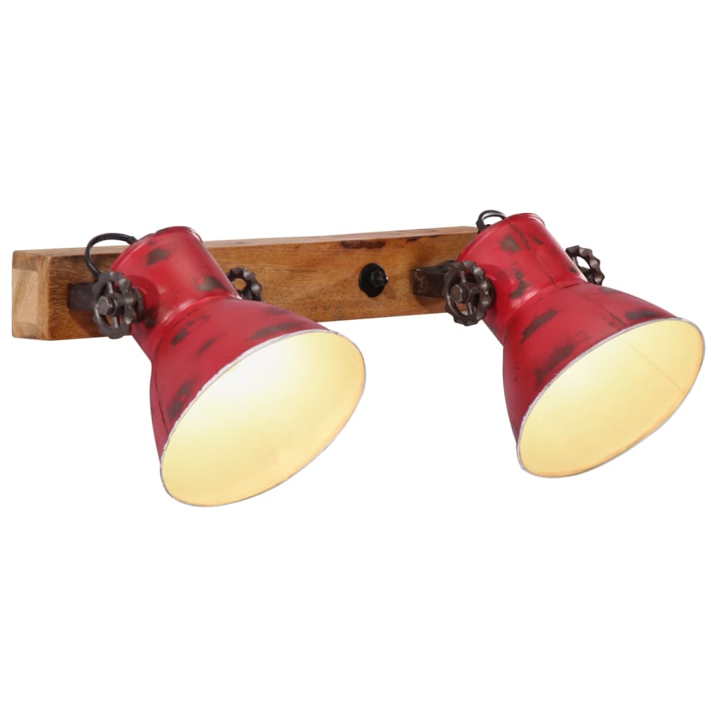 vidaXL væglampe 25 W 45x25 cm E27 rustik rød