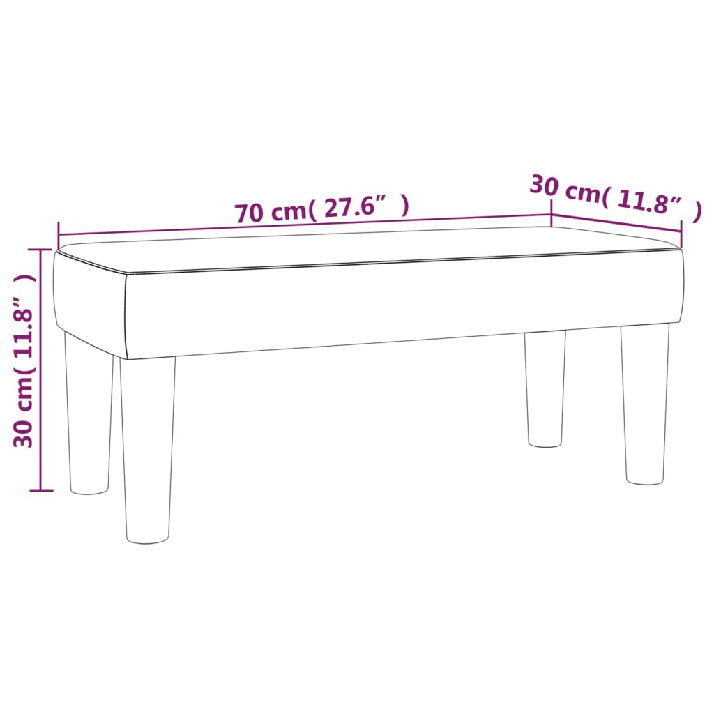 vidaXL bænk 70x30x30 cm stof brun