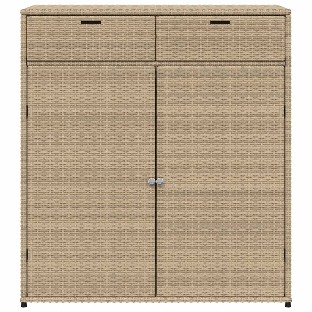 vidaXL opbevaringsskab til haven 105x55x113 cm polyrattan beige