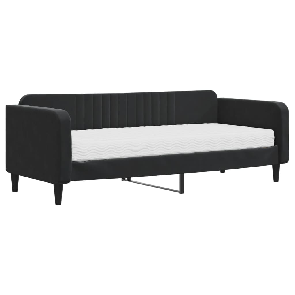 vidaXL daybed med madras 90x200 cm velour sort