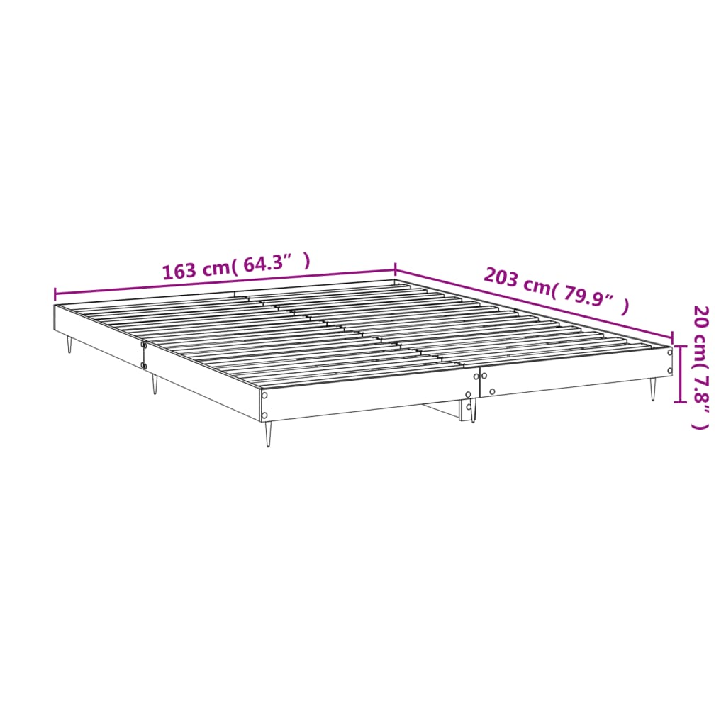 vidaXL sengestel 160x200 cm konstrueret træ hvid