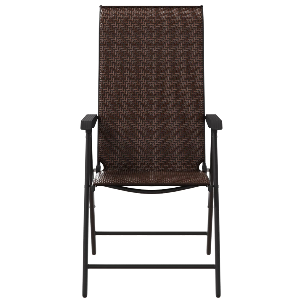 vidaXL havestole 2 stk. foldbar polyrattan brun