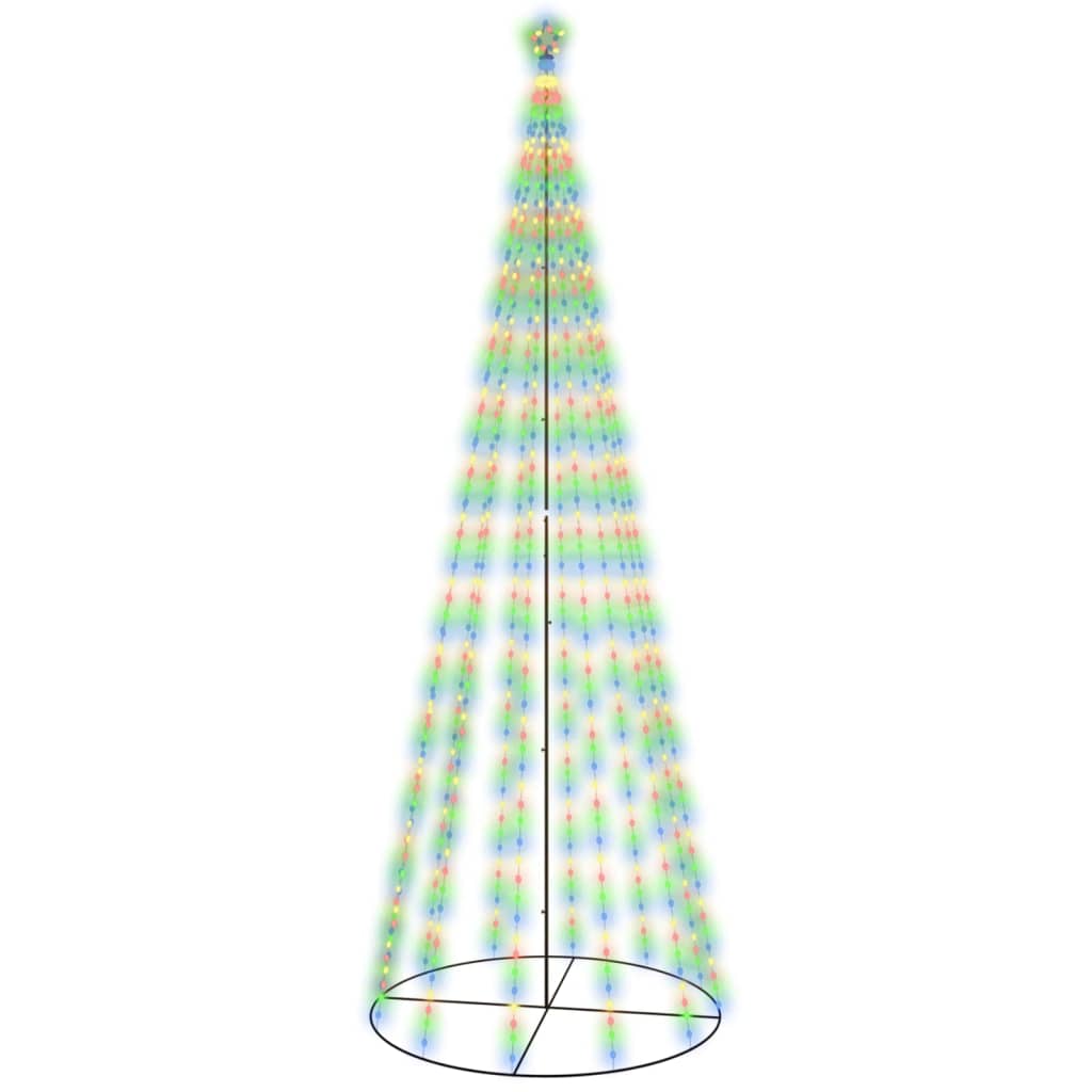 vidaXL kegleformet juletræ 160x500 cm 732 LED'er farverigt lys