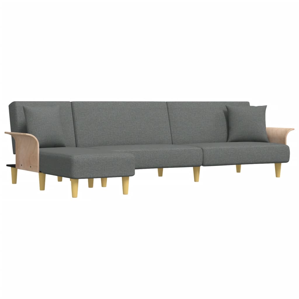 vidaXL L-formet sovesofa 279x140x70 cm stof mørkegrå