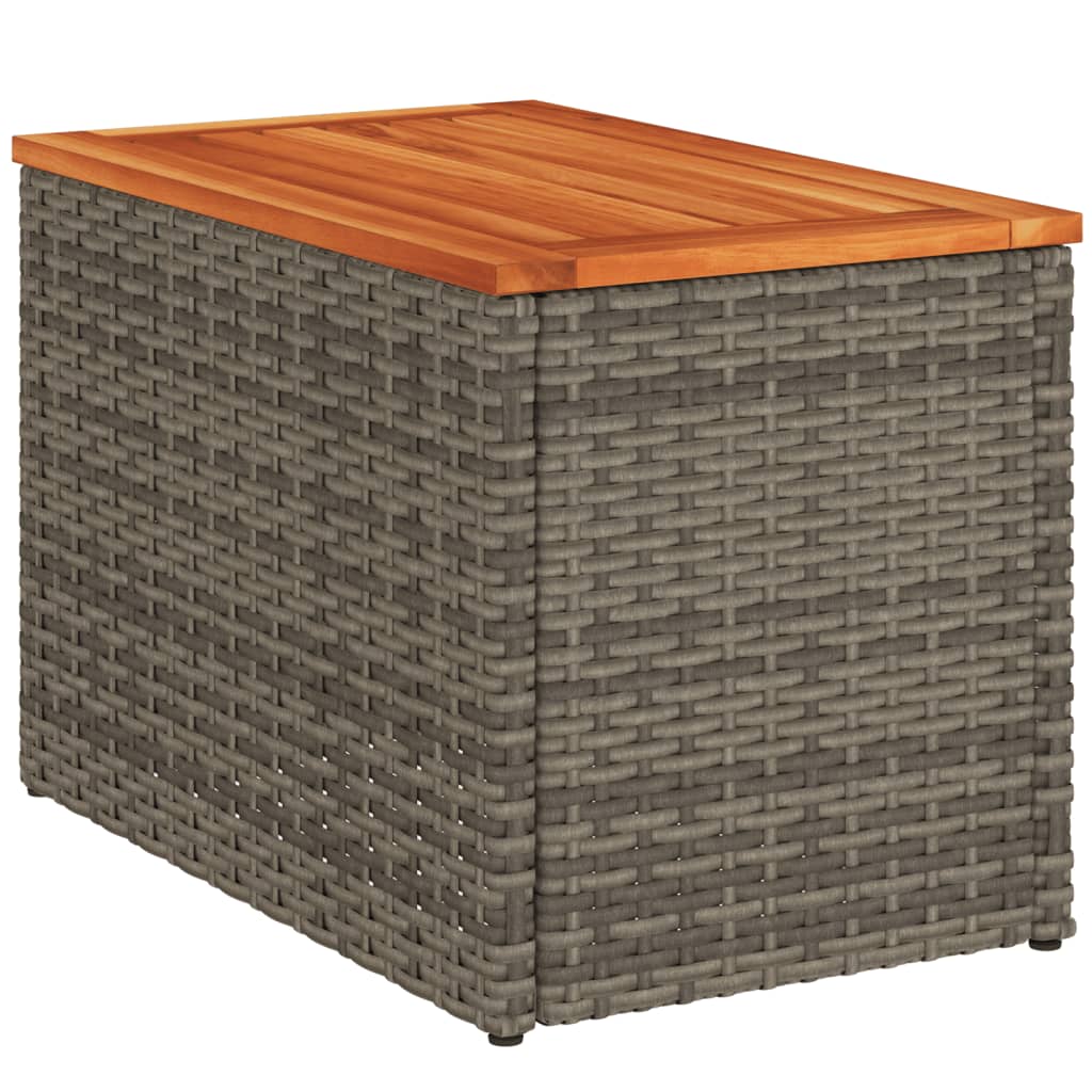 vidaXL havesideborde 2 stk. 55x34x37 cm polyrattan og massivt træ grå