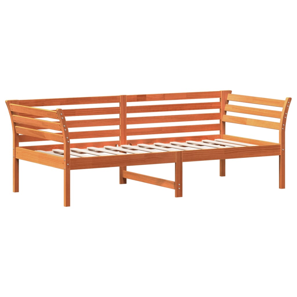 vidaXL daybed uden madras 80x200 cm massivt fyrretræ gyldenbrun