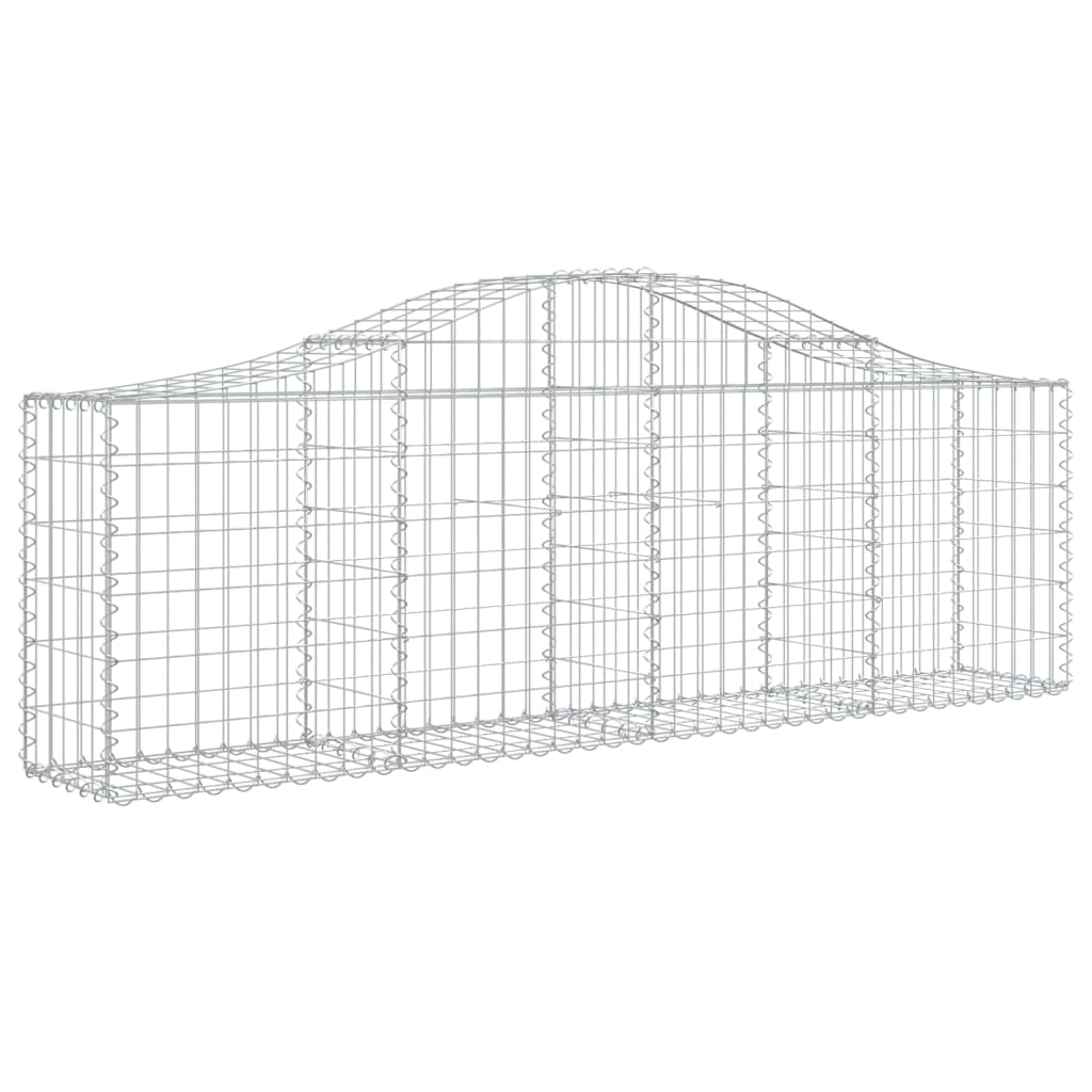 vidaXL buede gabionkurve 7 stk. 200x30x60/80 cm galvaniseret jern