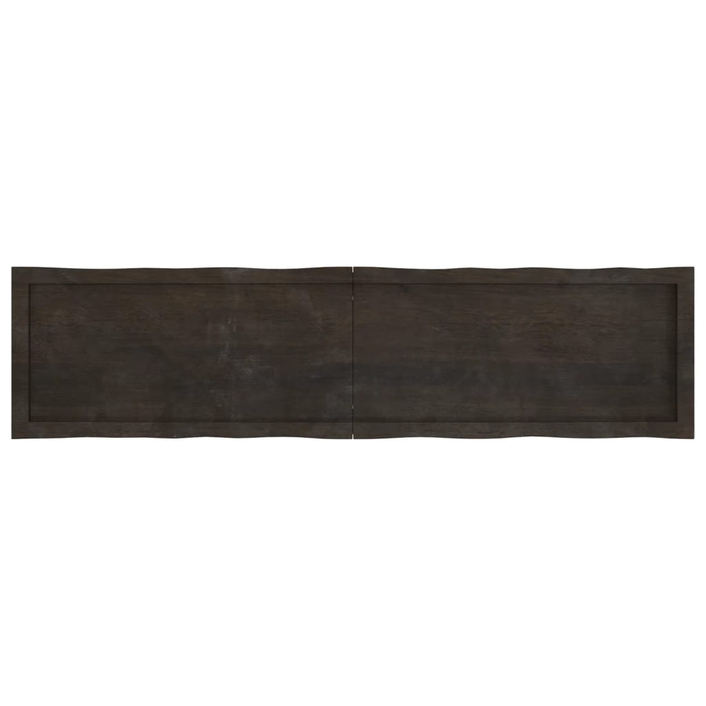 vidaXL bordplade 160x40x(2-6) cm naturlig kant behandlet træ mørkebrun