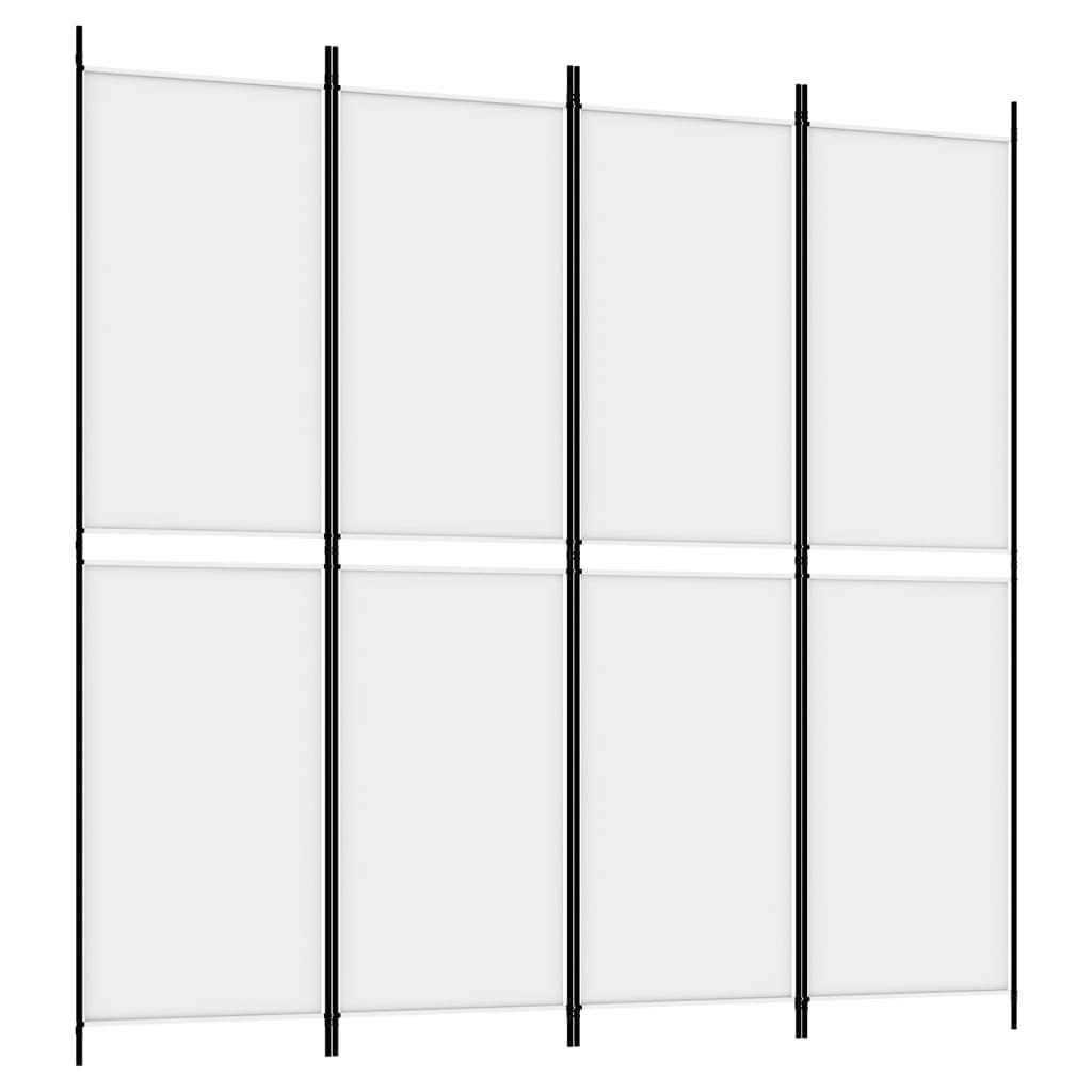 vidaXL 4-panels rumdeler 200x200 cm stof hvid