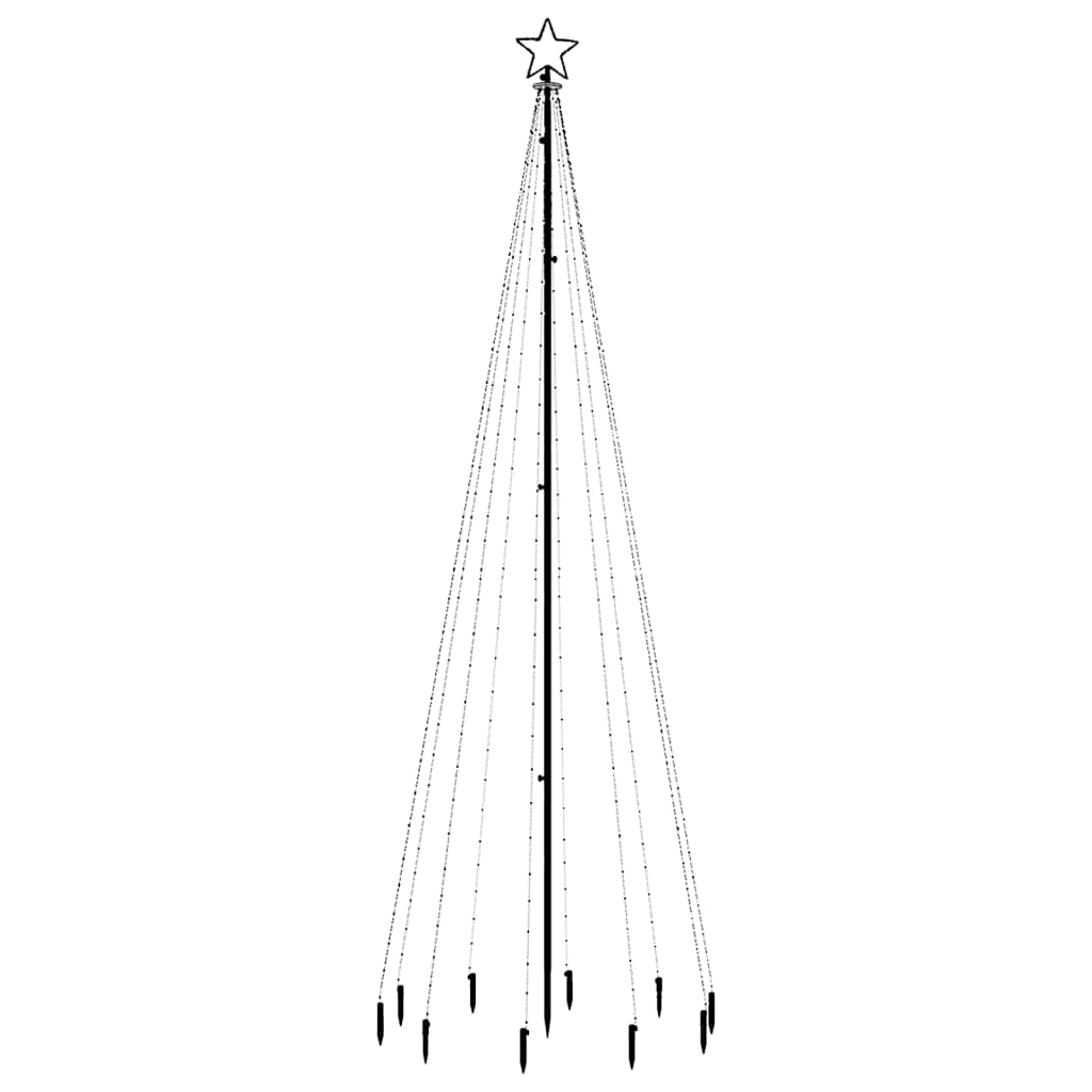 vidaXL juletræ med spyd 310 LED'er 300 cm koldt hvidt lys