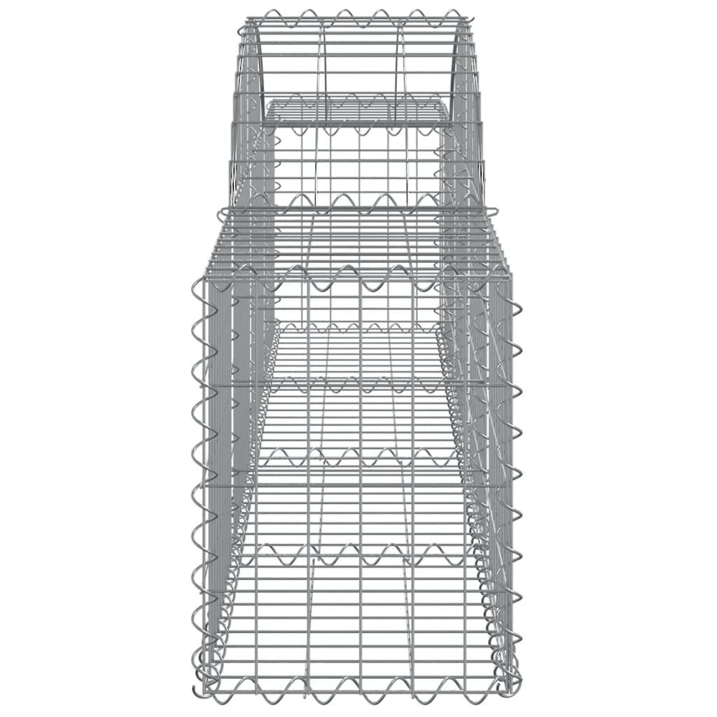 vidaXL buede gabionkurve 11 stk. 200x30x40/60 cm galvaniseret jern