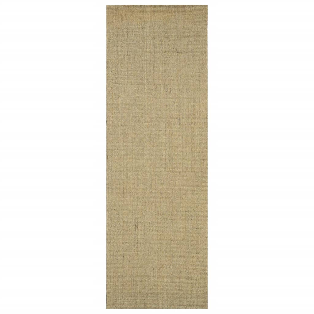 vidaXL gulvtæppe 66x200 cm naturlig sisal grøn