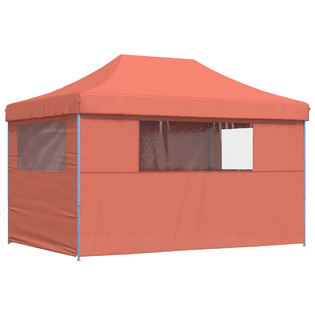 vidaXL foldbart pop-up festtelt med 4 sidevægge terracotta