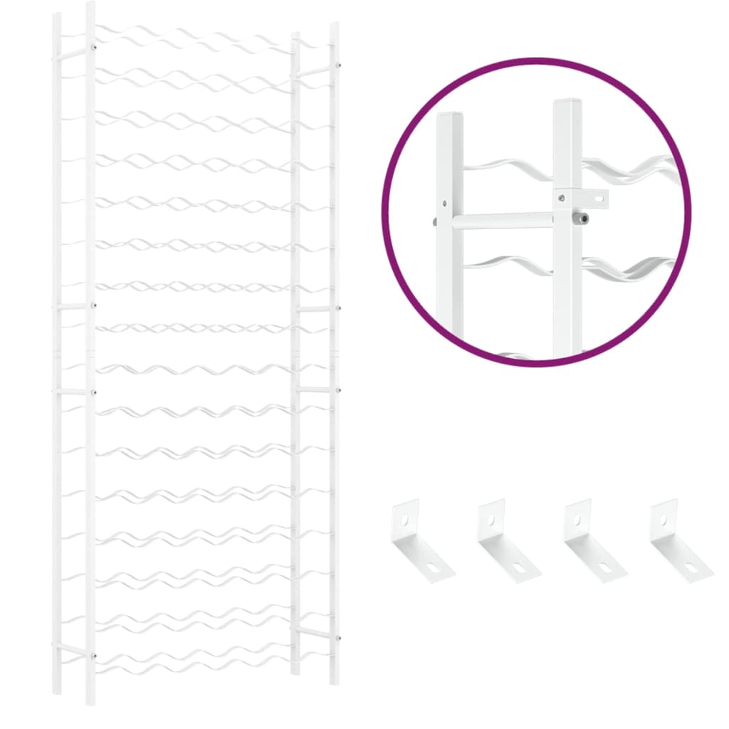 vidaXL vinreol til 96 flasker metal hvid