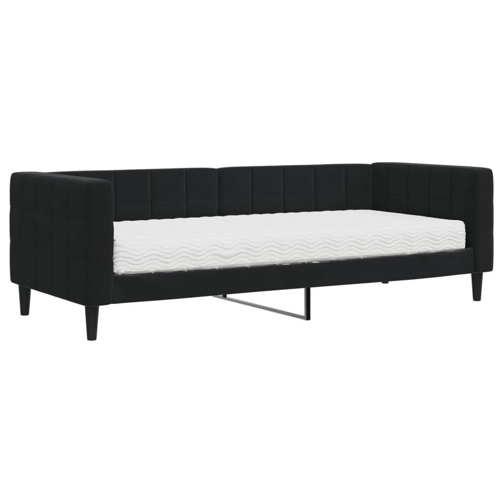 vidaXL daybed med madras 80x200 cm velour sort