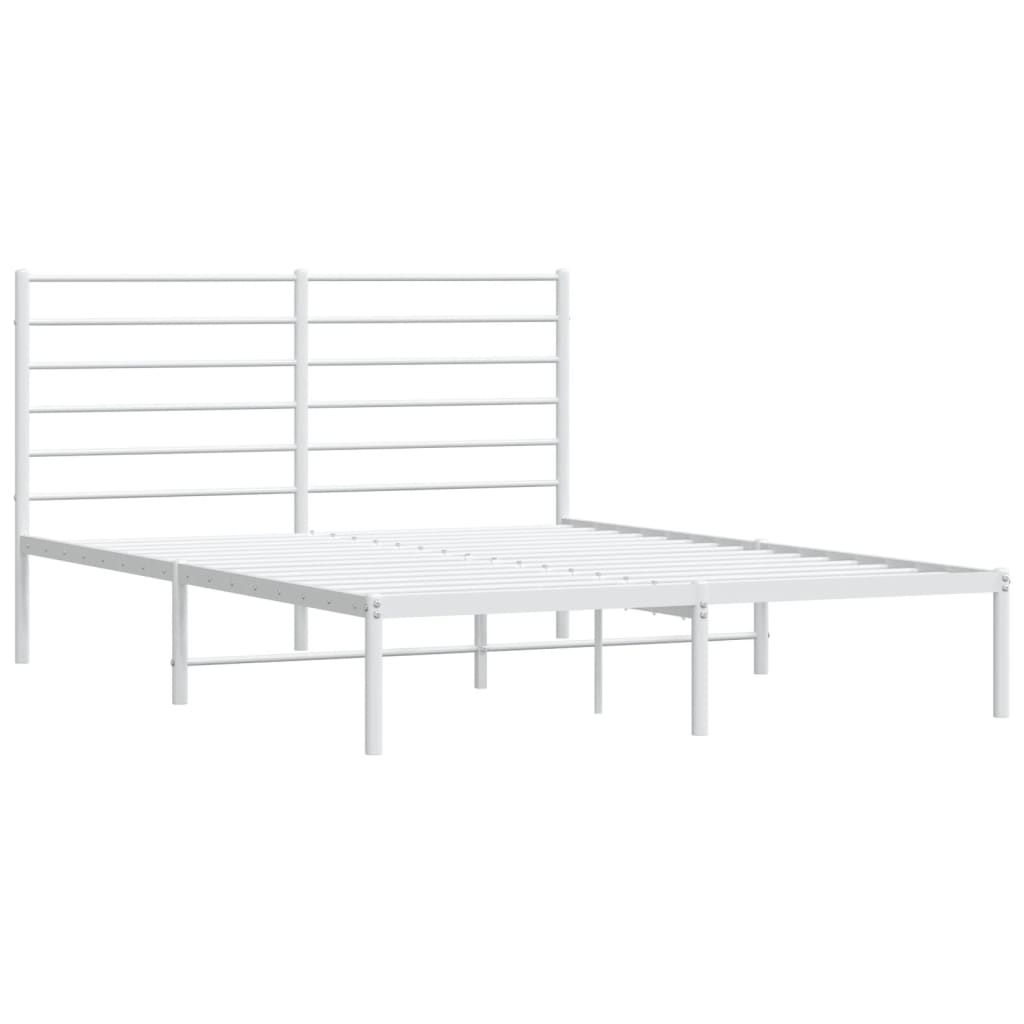 vidaXL sengeramme med sengegavl 140x190 cm metal hvid