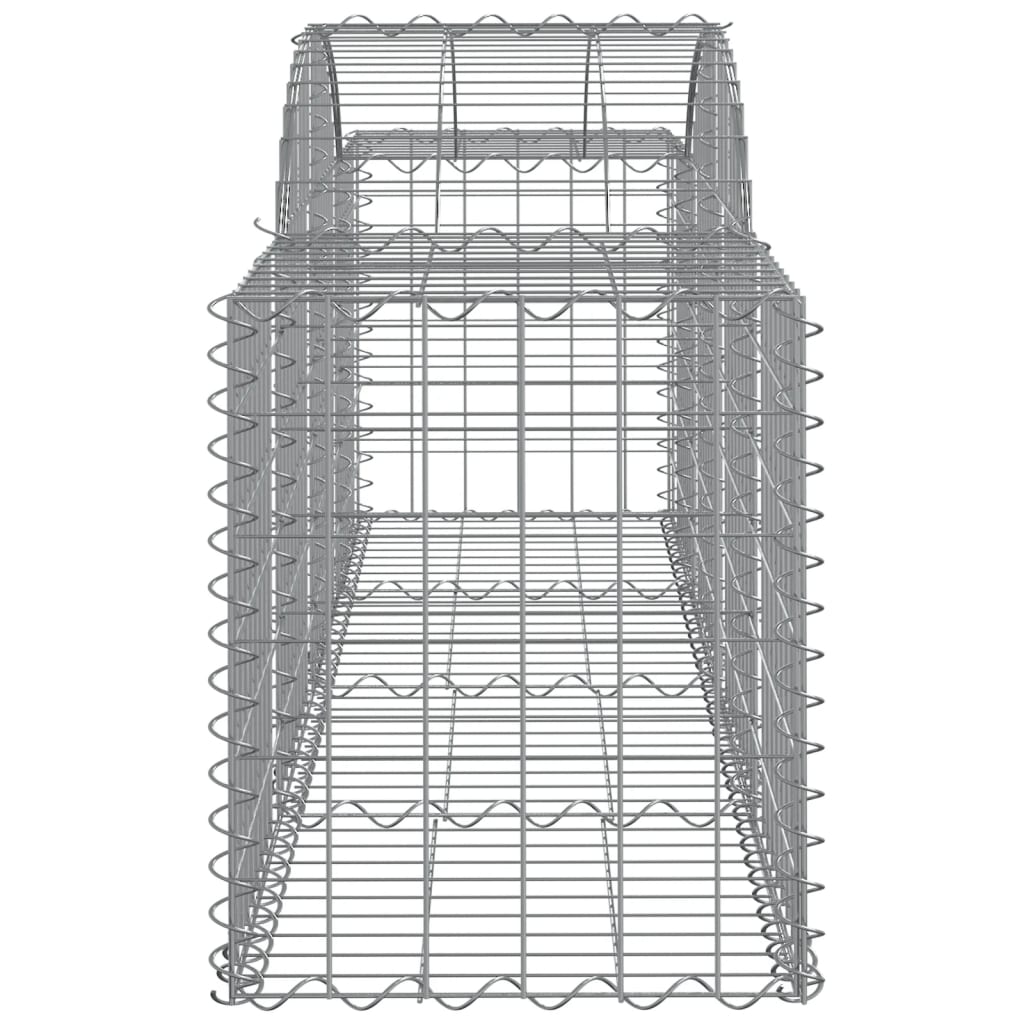 vidaXL buede gabionkurve 11 stk. 200x50x60/80 cm galvaniseret jern