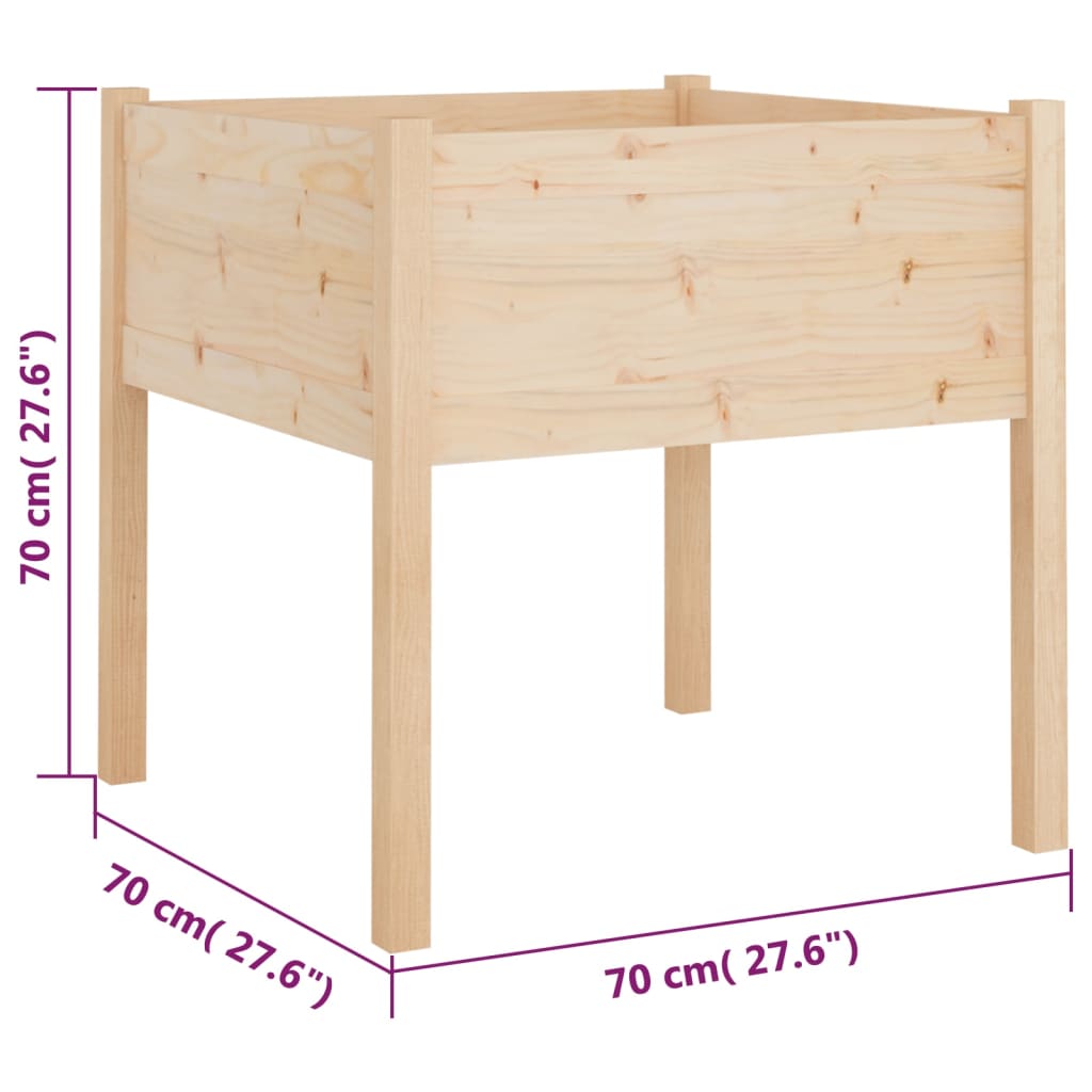 vidaXL plantekasser 2 stk. 70x70x70 cm massivt fyrretræ