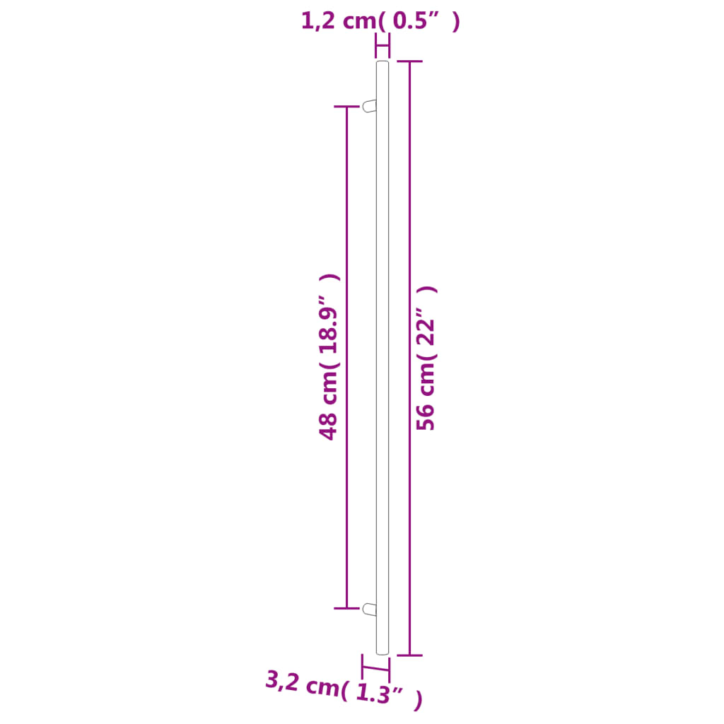 vidaXL skabshåndtag 20 stk. 480 mm rustfrit stål bronzefarvet