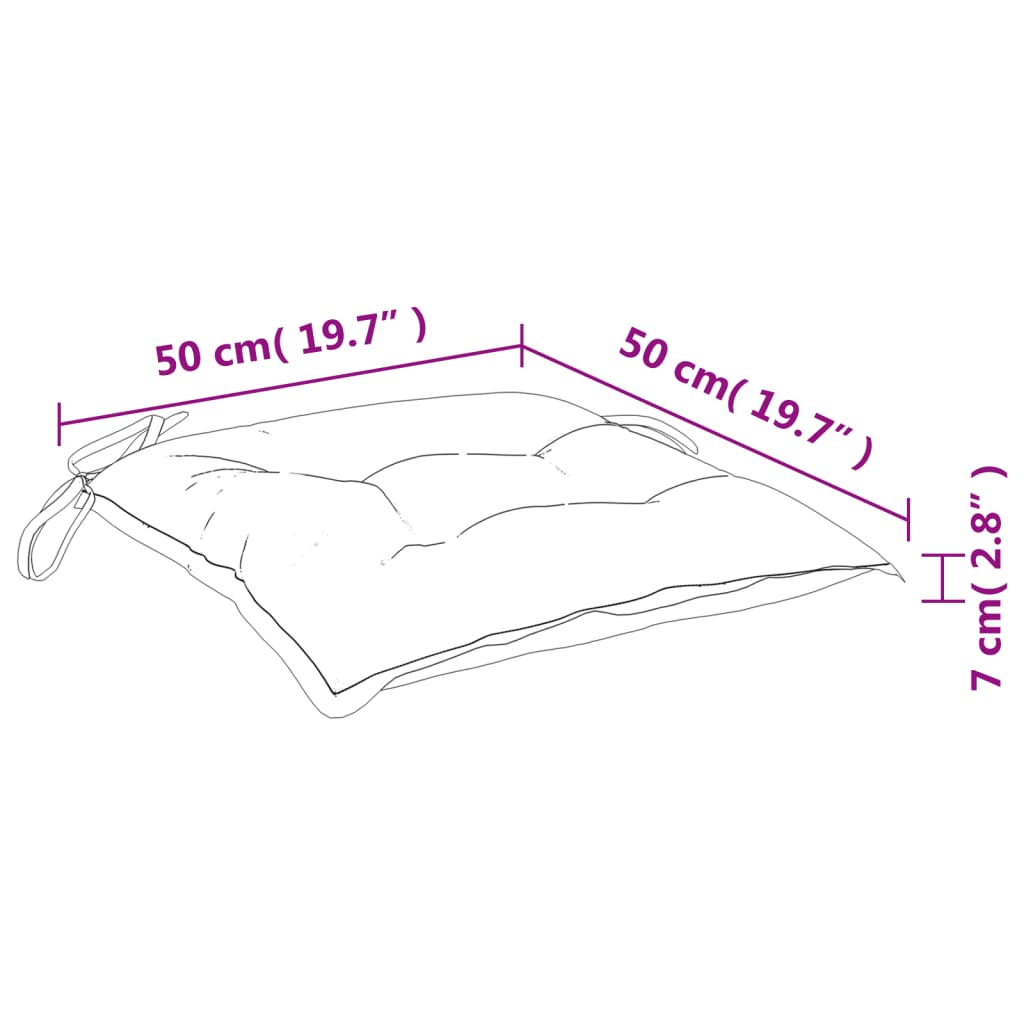 vidaXL stolehynder 6 stk. 50x50x7 cm oxfordstof turkis