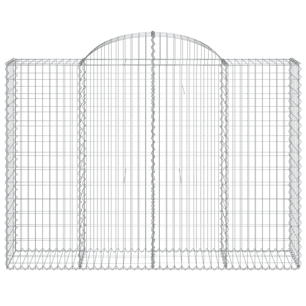 vidaXL buede gabionkurve 25 stk. 200x50x140/160 cm galvaniseret jern