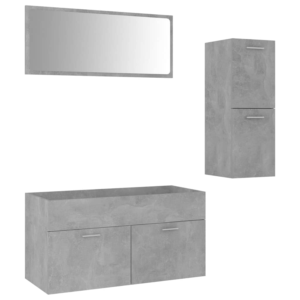 vidaXL badeværelsesmøbelsæt spånplade betongrå