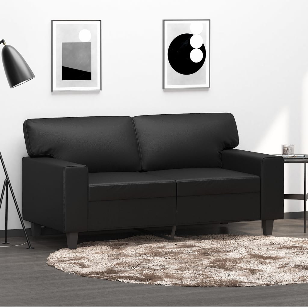 vidaXL 2-personers sofa 120 cm kunstlæder sort