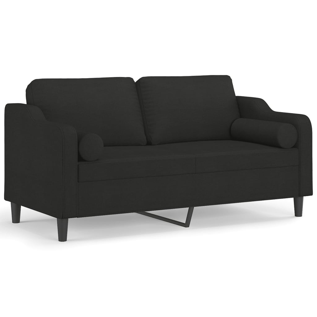 vidaXL 2-personers sofa med pyntepuder 140 cm stof sort