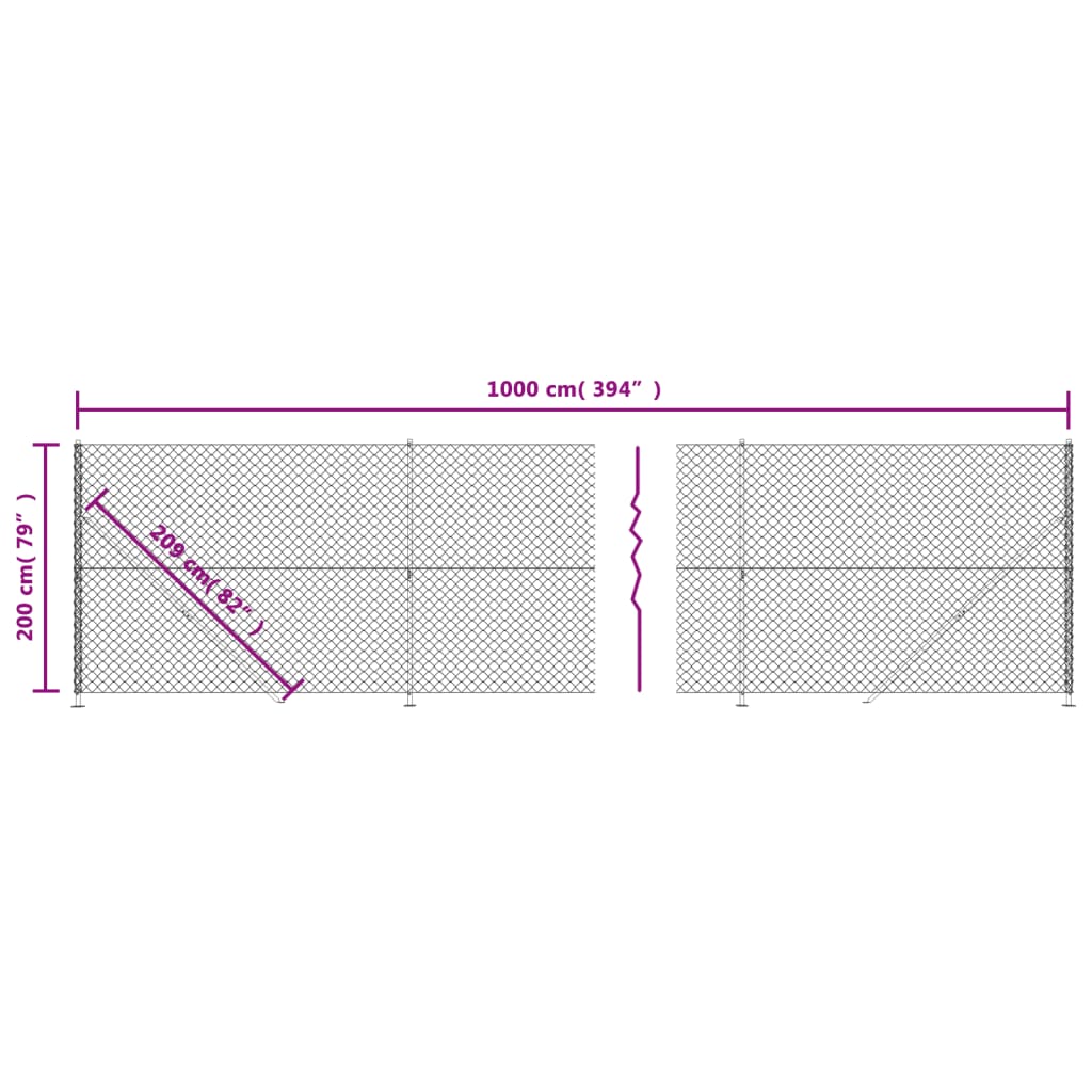 vidaXL trådhegn med flange 2x10 m grøn