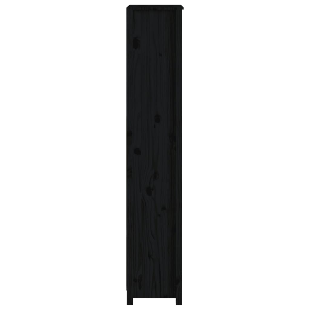 vidaXL bogreol 50x35x183 cm massivt fyrretræ sort