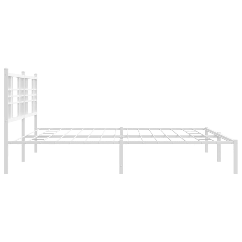 vidaXL sengeramme med sengegavl 193x203 cm metal hvid