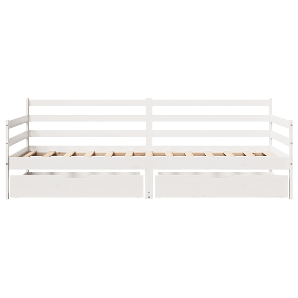 vidaXL daybed med skuffer 90x200 cm massivt fyrretræ