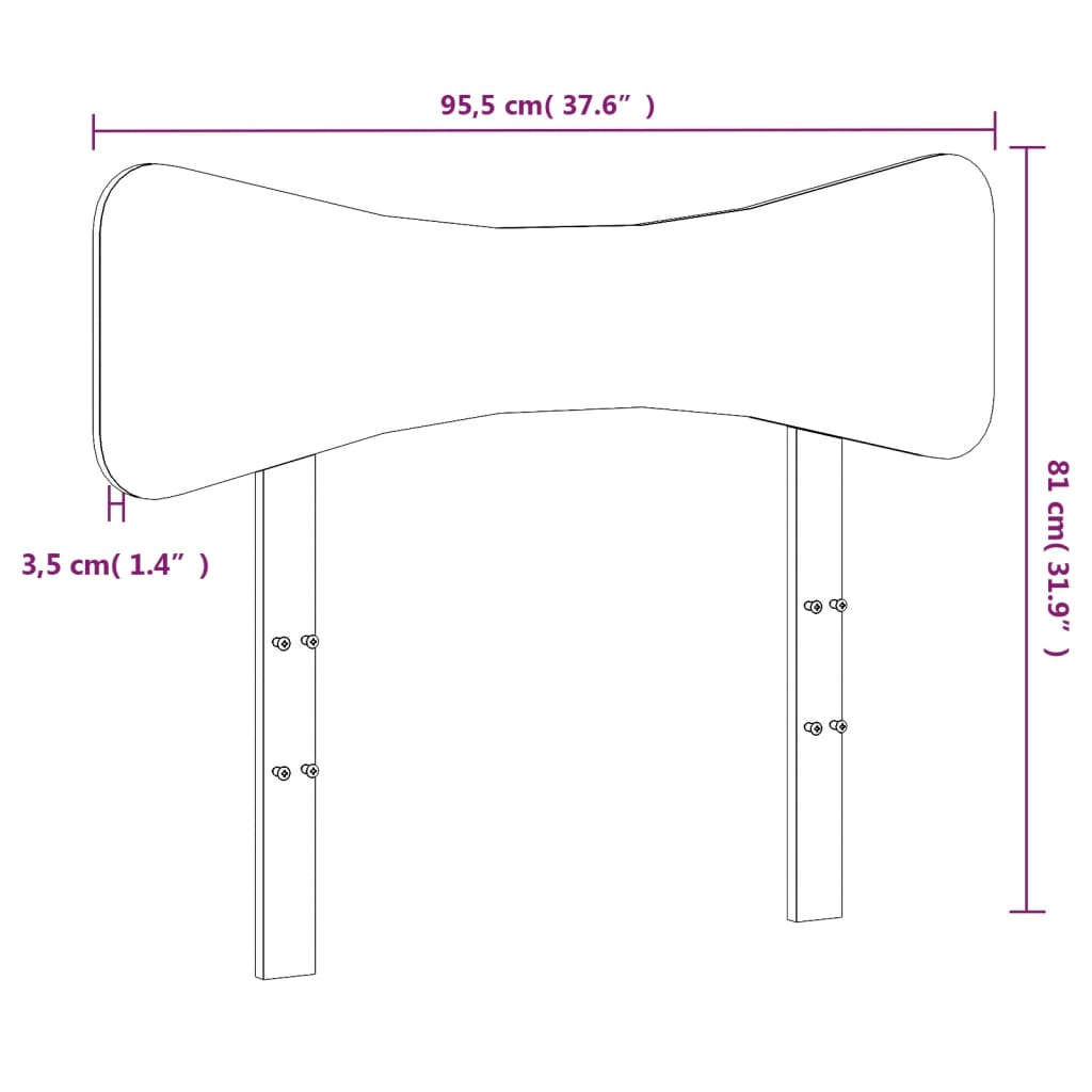 vidaXL sengegavl 90 cm massivt fyrretræ hvid