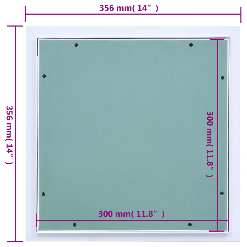 vidaXL adgangspanel med aluminiumsramme og gipsplade 300x300 mm