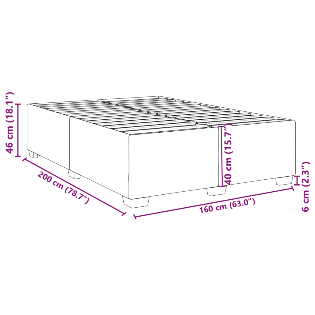 vidaXL sengeramme 160x200 cm kunstlæder sort