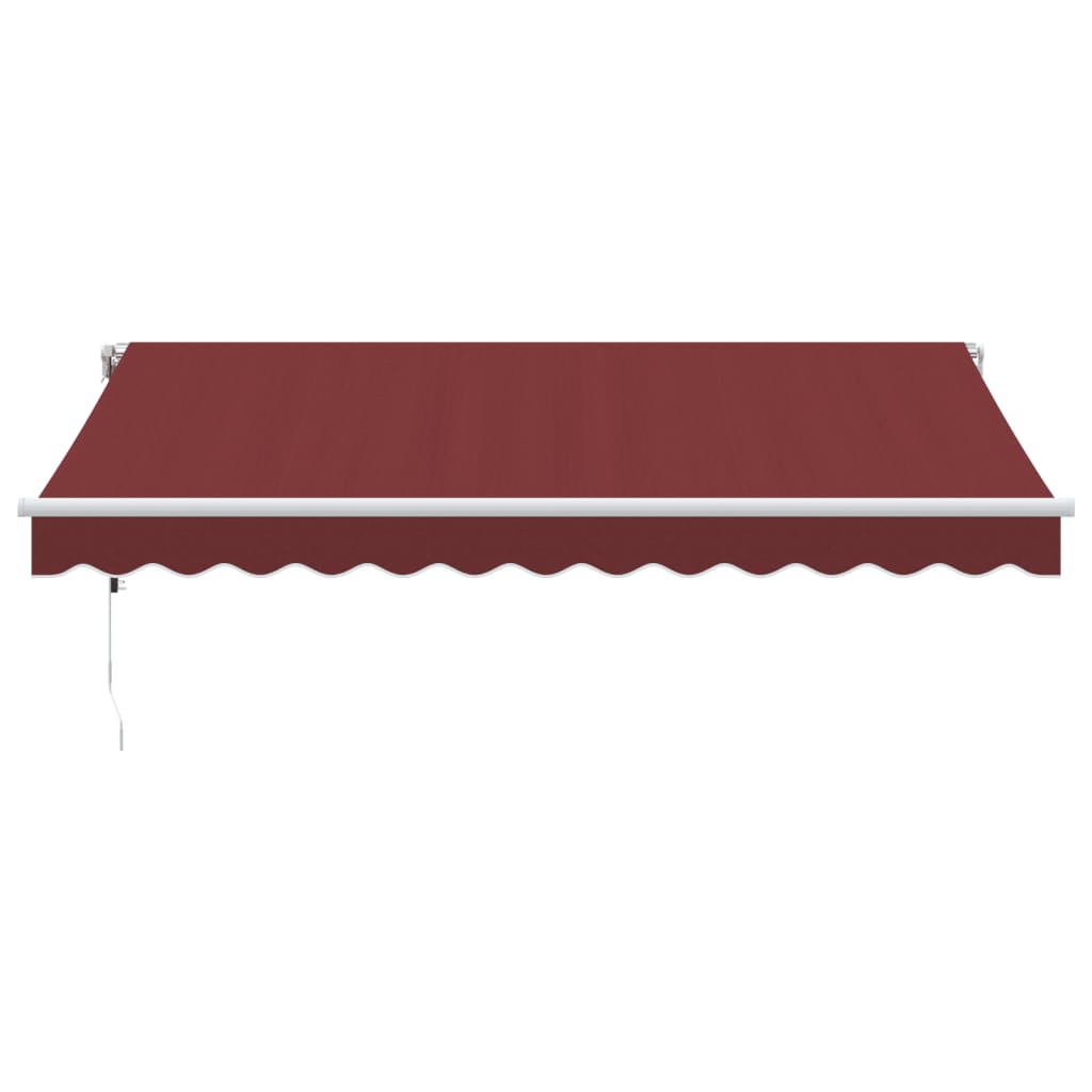 vidaXL markise med LED-lys 350x250 cm automatisk betjening bordeaux