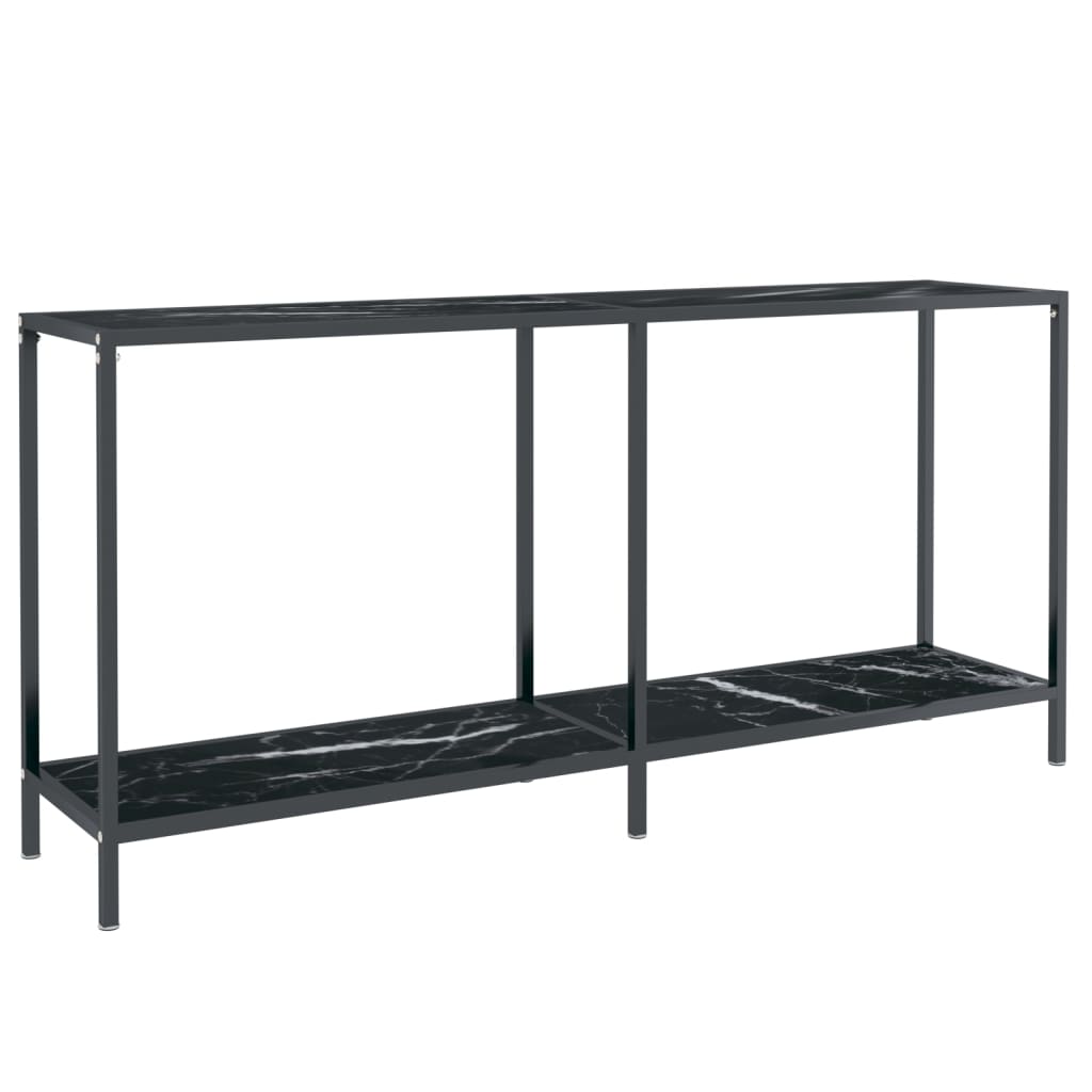 vidaXL konsolbord 160x35x75,5 cm hærdet glas sort