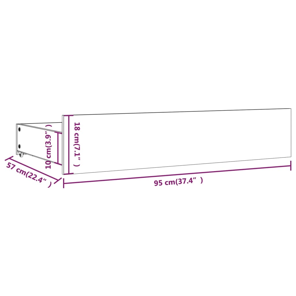 vidaXL sengeramme med skuffer 180x200 cm Super King sort