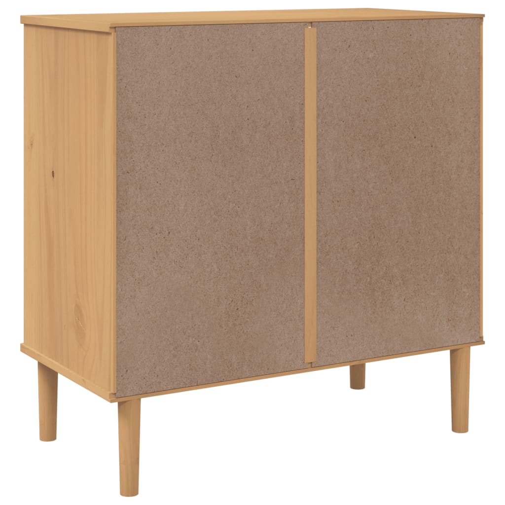 vidaXL kommode SENJA rattanlook 80x40x80 cm massivt fyrretræ brun