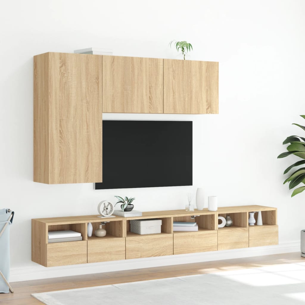 vidaXL væghængt tv-bord 100x30x41 cm sonoma-eg