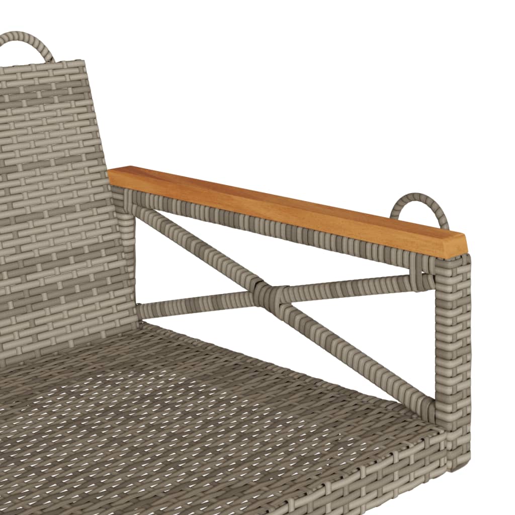 vidaXL gyngebænk 109x62x40 cm polyrattan grå