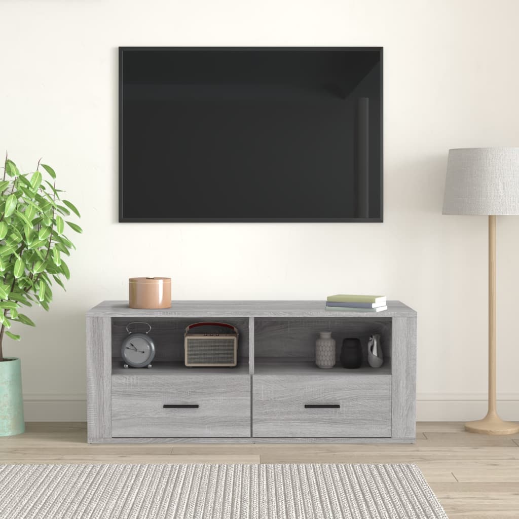 vidaXL tv-bord 100x35x40 cm konstrueret træ grå sonoma-eg