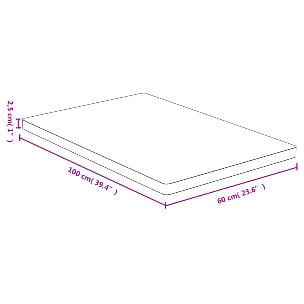 vidaXL bordplade 60x100x2,5 cm bambus