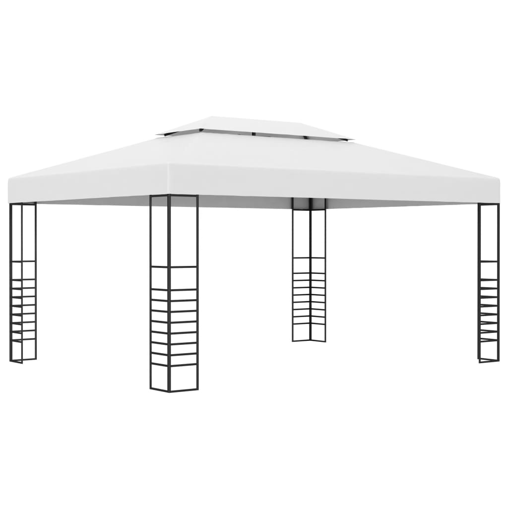 vidaXL pavillon med LED-lyskæder 4x3x2,7 m hvid