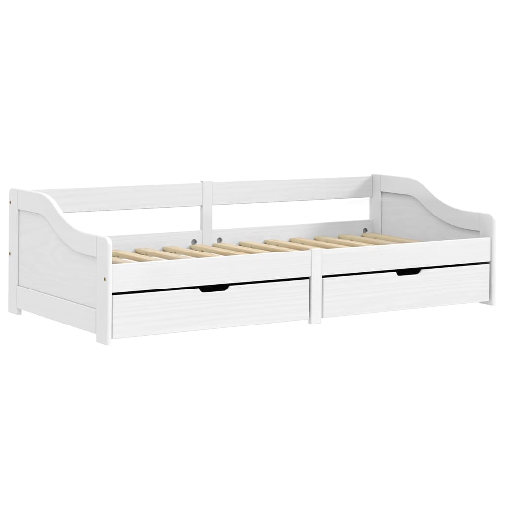 vidaXL daybed med to skuffer IRUN hvid 90x200 cm massivt fyrretræ