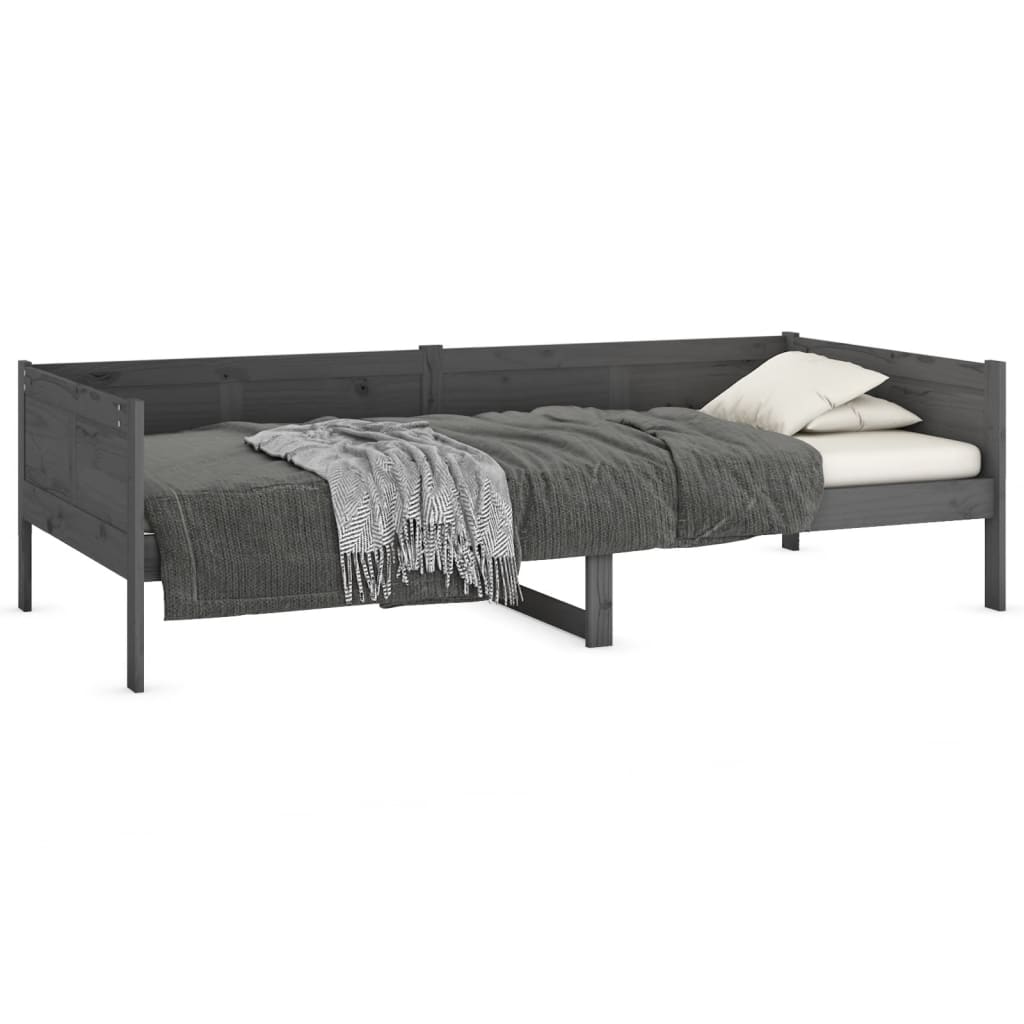 vidaXL daybed 90x200 cm massivt fyrretræ grå