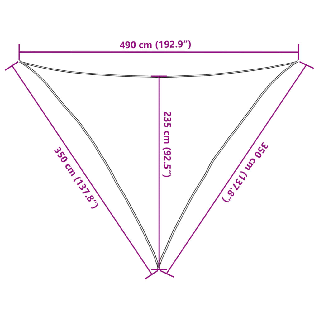 vidaXL solsejl 3,5x3,5x4,9 m 100 % polyesterstof lysegrå