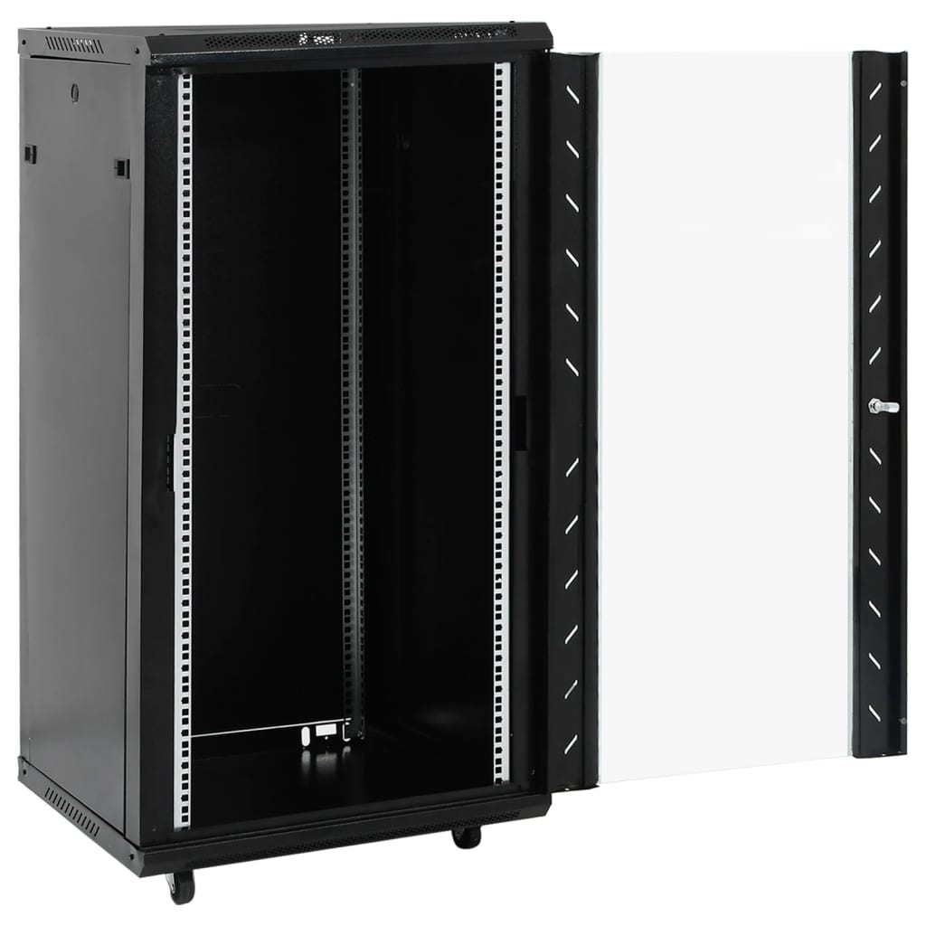 vidaXL netværksskab 60x60x120 cm 22U 19" IP20 sort